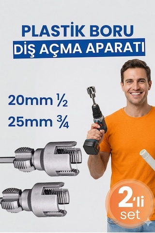 2 Li Set İç Dış Plastik Boru Diş Açma Seti 1/2 Ve 3/4 İnç Pvc Boru Pafta Klavuz 20mm 25mm Pprc
