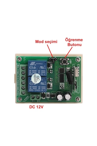433mhz Rf 2 Kanal Röle Modül Dc12v Kablosuz Motor Pompa Fan Lamba Perde Akıllı Ev Garaj Bariyer Kapı
