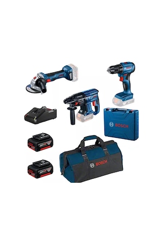 Bosch Professional GSR 185-LI + GWS 180-LI + GBH 180-LI 2 x 4.0 AH Akülü Kombo Kit - 0615990N1Y