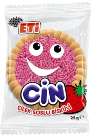 Eti Cin Çilekli Bisküvi 36 x 25 G Eti Cin Çilekli Bisküvi 36 x 25 G