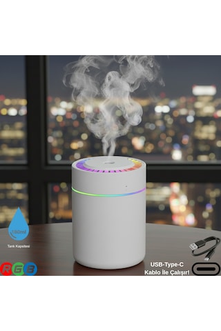 180ml Rgb Işıklı Süper Sessiz Type-c Mini Hava Nemlendirici & Aroma Difüzör