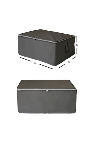 Adarya Home 6 Adet - Düz Büyük Boy Bazaaltı Ve Çekyat Hurç 60 X 40 X 22 Cm Antrasit Antrasit