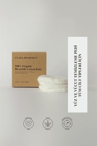 Lexroo Reusable 100% Organic Cotton Cleansing Pads 3 Pieces İn 1 Makyaj Temizleme Pamuğu