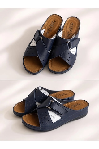 Mergenshoes A011 Lacivert Günlük Poli Yumuşak Taban Kadın Terlik