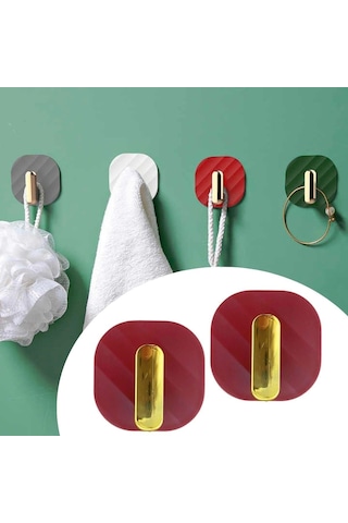 Buffer 2li Yapışkanlı Retro Askılık Dolap Kapak Kulpu Kırmızı -m11 Kırmızı