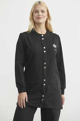 Çıtçıtlı Tunik Boy Eşofman Takım - Siyah Siyah