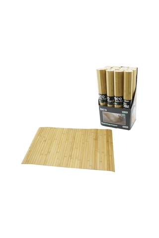 Bambu Çubuklu Kaydırmaz Banyo Paspası Sarı