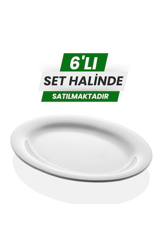 Alezy 630 Göreme Melamin Termostar Arya Kayık Tabak 39,5 Cm Beyaz