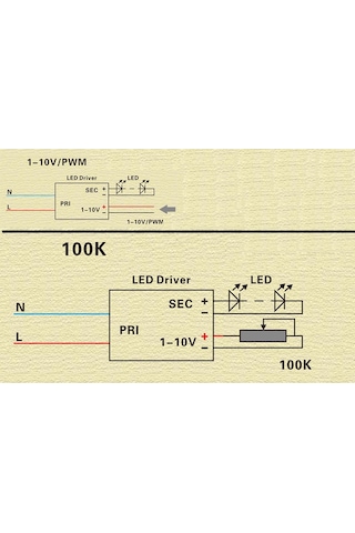 24v 100w Triyak - 1-10v Dimli Sabit Voltaj Led Sürücü