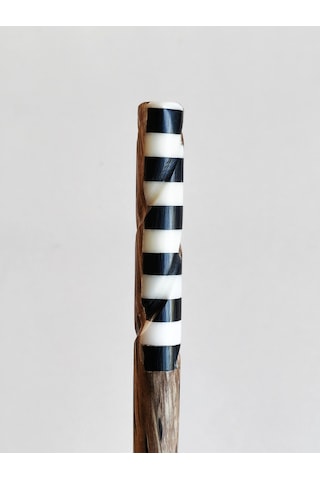Geometrik Kontrastlı Sedef Ve Bambu Saç Çubuğu Çok Renkli