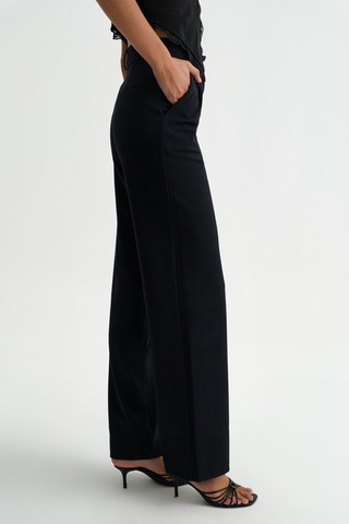 Açelyaokcu Premium Vento Orta Bel Wide Leg Dokuma Pantolon Lacivert