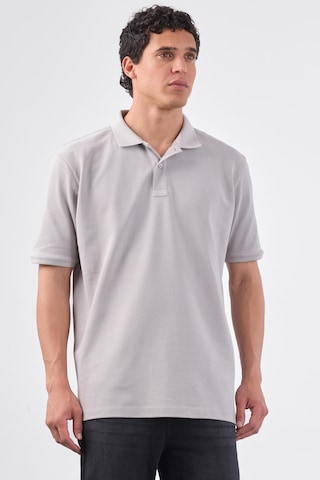 Dufy Gri Polo Yaka Pamuklu Düz Renk Slim Fit Erkek T-shirt Gri