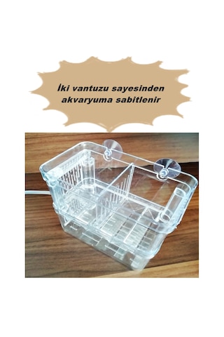 Çok Fonksiyonlu Çift Bölmeli Akvaryum Balık Yavruluğu Akvaryum Yavruluk 13.5 x 7.5 x 14 CM