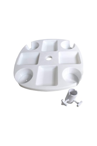 Açık Plaj Şemsiye Tüpü Bardak Tutucu Güneş Şemsiyesi Pp Plastik Tepsi Beyaz