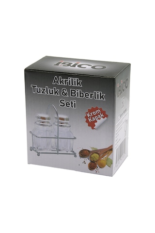 Akrilik Tuzluk Biberlik Baharatlık Metal Standlı Renkli