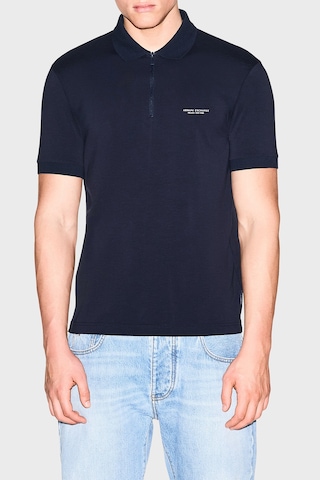 Armani Exchange Logolu Pamuklu Yarım Fermuarlı Polo Erkek Polo Xm003422 Af26650 Ub101 Lacivert
