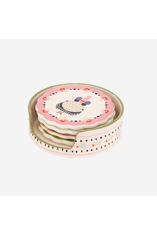 Cath Kidston Pembe Mantar Bardak Altlığı 10 Cm