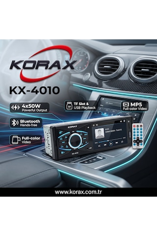 Korax Kx-4010 Ekranlı Oto Mp5 Çalar Bluetooth Görüntü & Müzik Multimedya Sistemi
