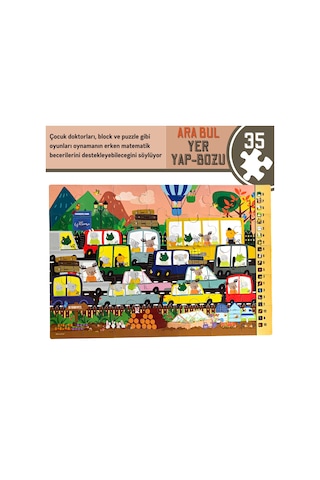 Doerkids Park Ara-Bul Yer Puzzle | Eğitici Puzzle 35 Parça Dev Puzzle