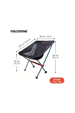 Dashanshop Pacoone Ultra Hafif Katlanır Sandalye Küçük Sandalye Alüminyum Alaşımlı Kamp Plaj Piknik İçin Altın