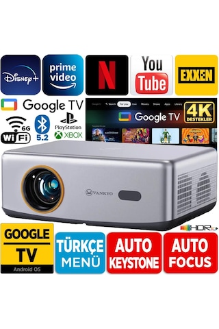 Vankyo Performance V700g Android Google Tv Hdr10+ 4k Destekli Projeksiyon Cihazı