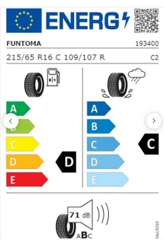 Funtoma 215/65 R16 C Tl 109/107R 8Pr Vanfun Kamyonet Yaz Lastiği2026