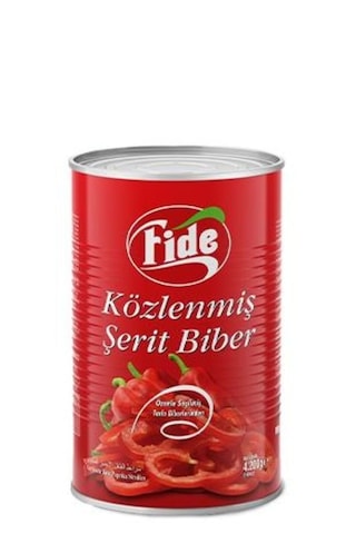 Fide Közlenmiş Biber Şerit Kesim 5/1 Teneke