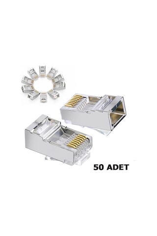Cat6 Metal Rj45 Jack Konnektör Uç Ethernet Modem Jak 50 Adet