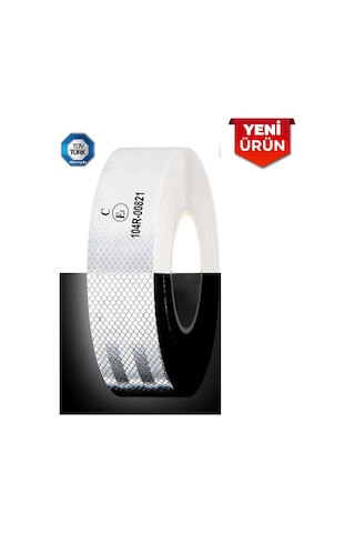 Reflektiv Petekli Fosfor Bant, Belgeli 5.5cm X 50m - Beyaz 6058