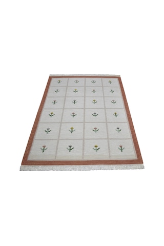 Zehra Abla Halı Yeni El Dokuma 3m2 Modern Tasarım Çiçekli Yün Kilim 7430 Çok Renkli