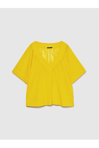Sisley %100 Pamuk Pileli V Yaka Bluz Kadın 38r Bluz - 324p5ho1lq06q
