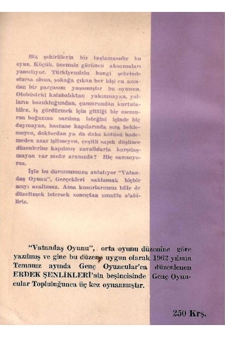 Vatandaş Oyunu Genç Oyuncular - Bir Orta Oyunu Çalışmasıdır.