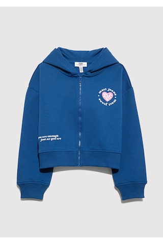 Mavi - Mavi Jeans Baskılı Kapüşonlu Mavi Sweatshirt 7s10172-70770 Mavi