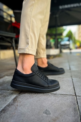 Aymood Mn979 - Santoni Crt Spor Erkek Ayakkabı Sıyah Siyah