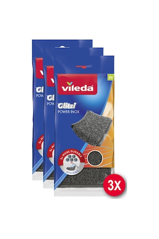 Vileda 3 Paket Glitzi Inox Çelik Bulaşık Teli 2