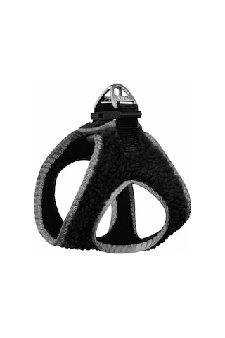 Üç Kilitli Kürklü Kedi Köpek Göğüs Tasması 20-24 Cm Xxx-small Siyah