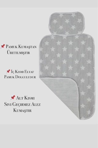 MorBebe Pratik Alt Değiştirme Matı Minderi Alt Değiştirme Pedi Bakım ÖrtüsüGri