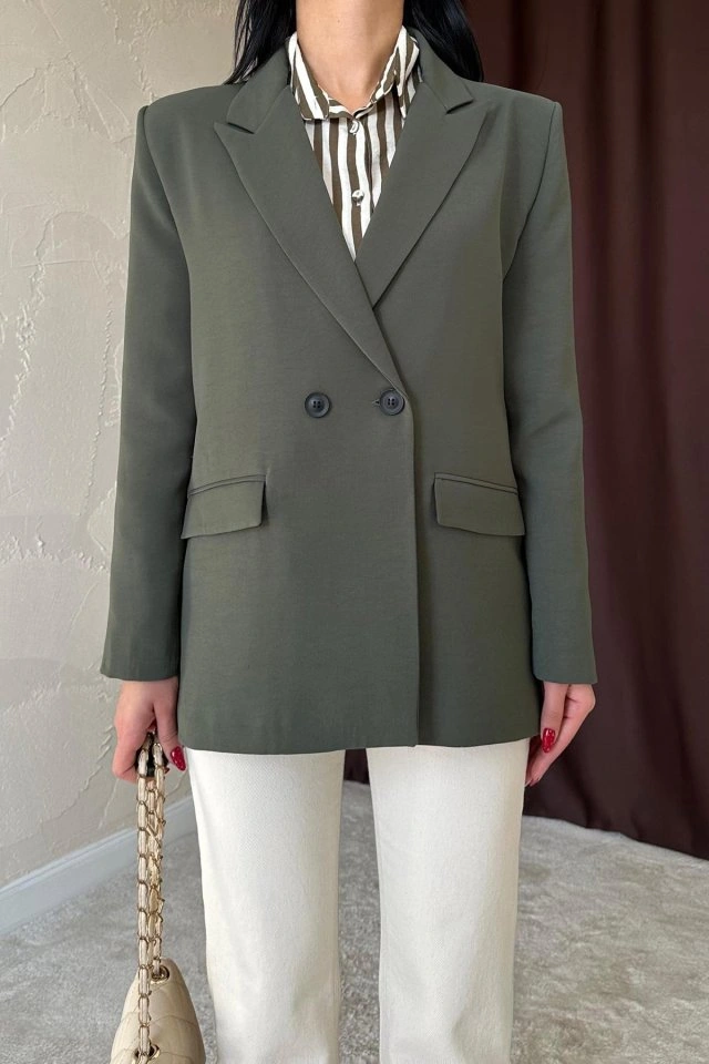 Buğrahayalin Haki Blazer Ceket Haki