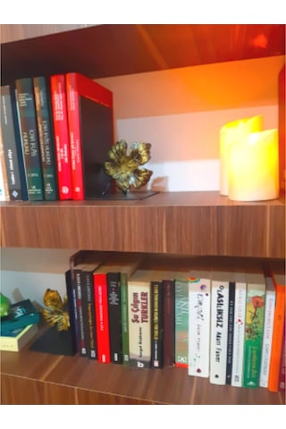 Siyah Dekoratif Metal Kitap Tutacağı Seti/Organizer