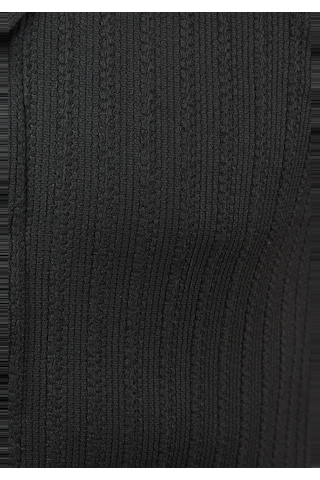 Deepsea Erkek Siyah Slim Fit Pamuklu Apaş Yaka Kısa Kol Penye Gömlek Dokulu Jakar Kumaş Dar Kesim Spor Gömlek 2501216 Siyah