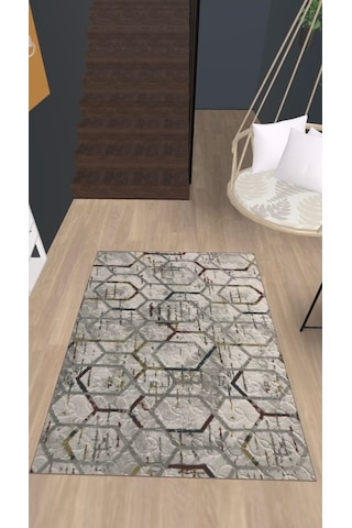 Merinos Kabartmalı Keçeli Jel Kaymaz Taban Yıkanabilir Yumuşak Halı Üst Kalite Gri Renkli İskandinav Renkli