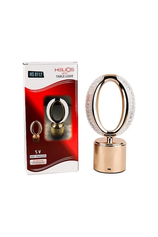 Helios Opto Şarjlı Dimlenebilir Üç Fonksiyonlu Dekoratif Masa Lambası Hs 8117 Gold