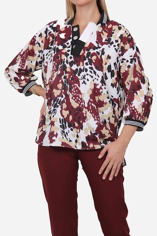 Kadın Leopar Desenli Bluz Frn1106 Kırmızı1