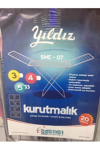 Egemen Yıldız Kanatlı Kurutmalık 5 Mm Tel Gümüş