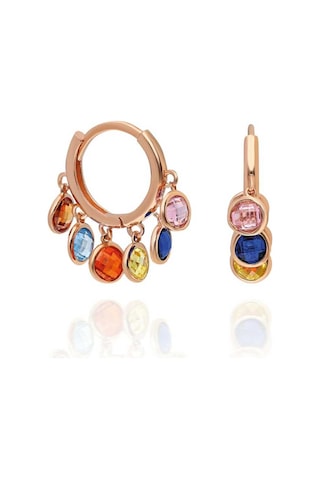 Altınbeyı Renkli Taşlı Sallantılı Halka Küpe 3.50 Gram