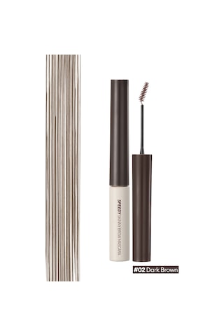 Özel Fırça Tasarımlı, Yoğun Pigmentli Kaş Maskarası Perıpera Speedy Skinny Brow Mascara 02 Darkbrown 02