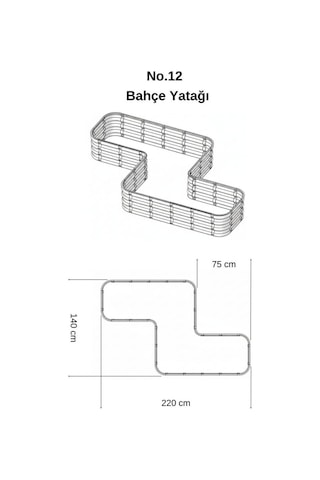 Modüler Yükseltilmiş Bahçe Sebze Yatağı No:12 220x140 Bej