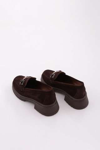 Dgn 5587 Kadın Loafer Ayakkabı Kahve Süet