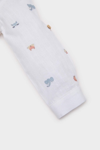 DeFacto Erkek Bebek Hayvan Desenli Flamlı Poplin Uzun Kollu Gömlek E2009A525SPER105 Ekru