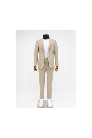 Suit Aydın İtalyan Kesim Spor Takım Elbise Spor Jogger Takım Elbise Jakarlı Kumaş Bej